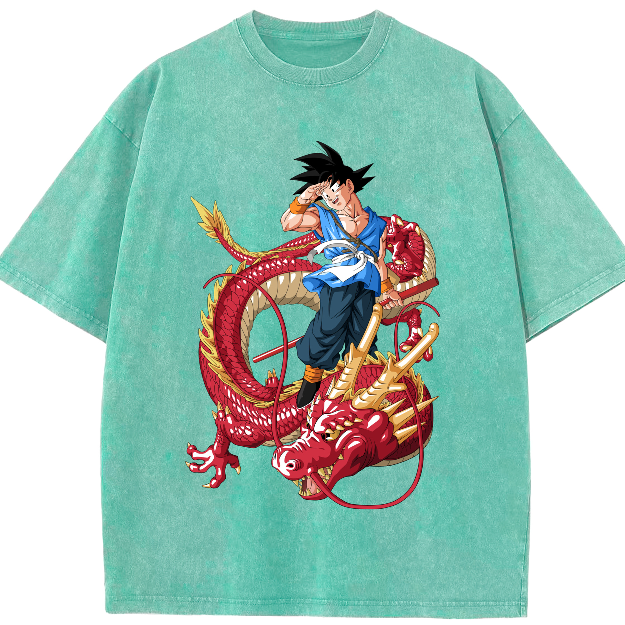 ドラゴンボール 孫悟空（そん ごくう）Son Goku カカロット DRAGON BALL Kakarotto 綿100% ヴィンテージ風 半袖Tシャツ（フロントプリント）